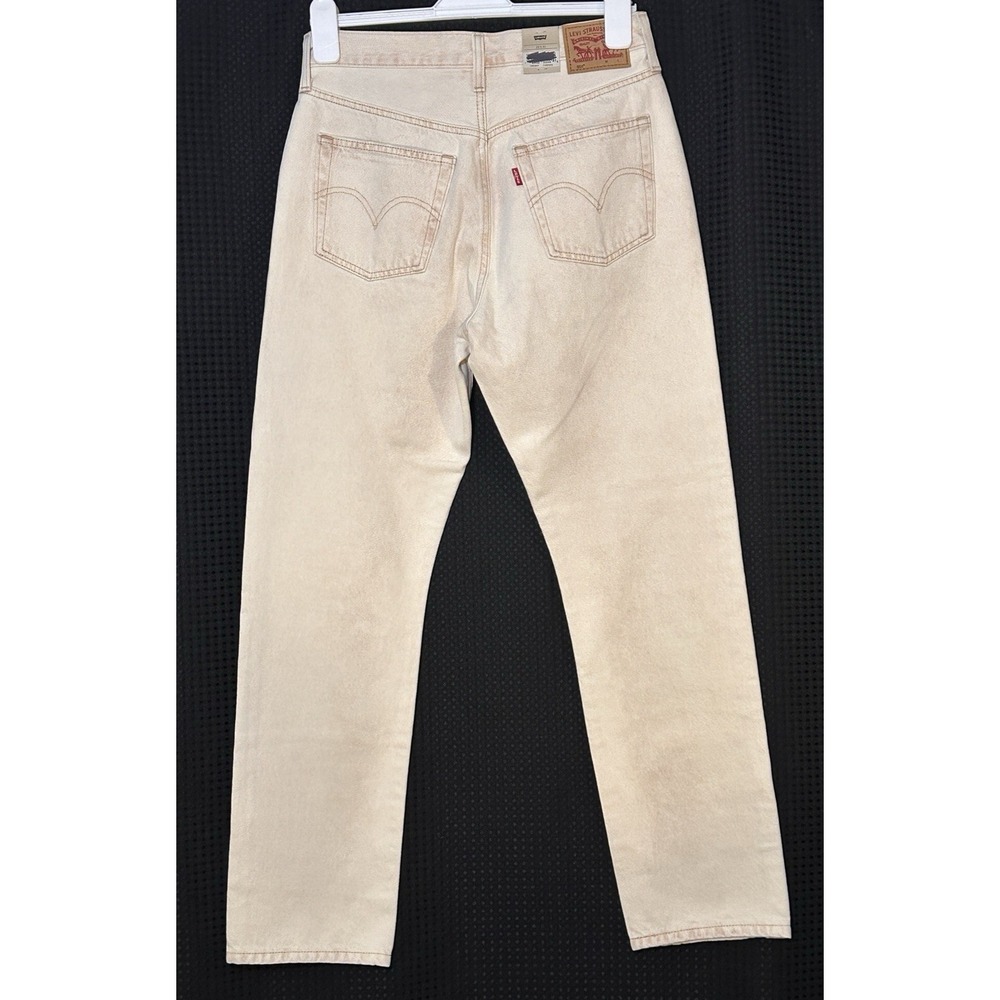 Levi's 501 Original Fit Jeans Mens 28x30 Beige Straight Leg Cotton Denim NWT